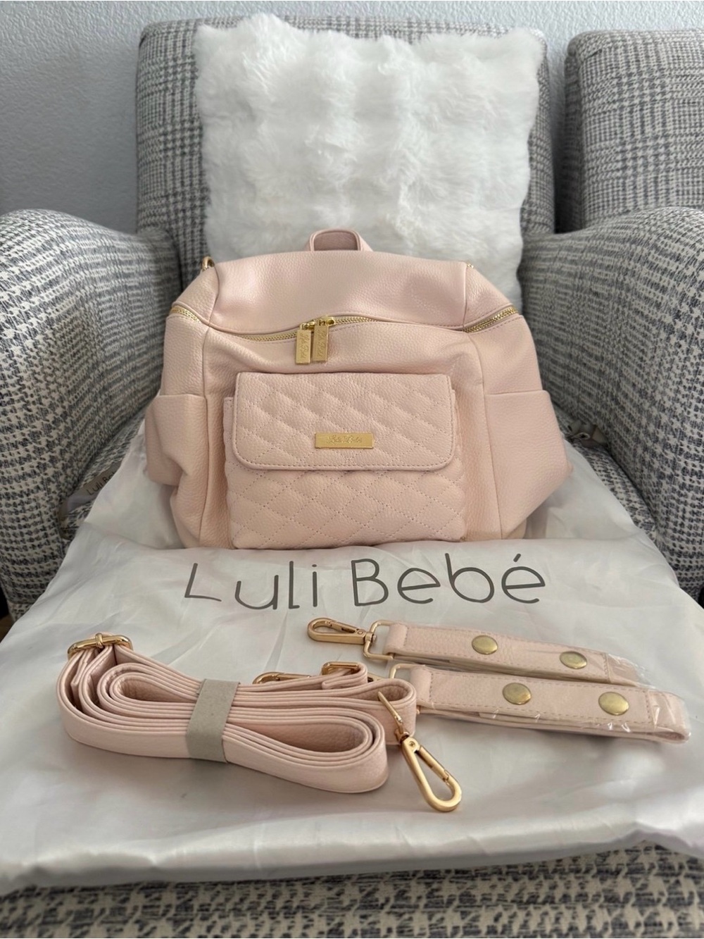 Luli Bebe Petit Monaco Diaper Bag- Pastel Pink